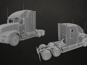 semi truck collection - low poly 3D Model