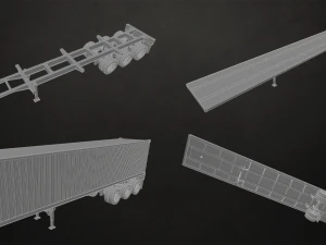 semi truck collection - low poly 3D Model