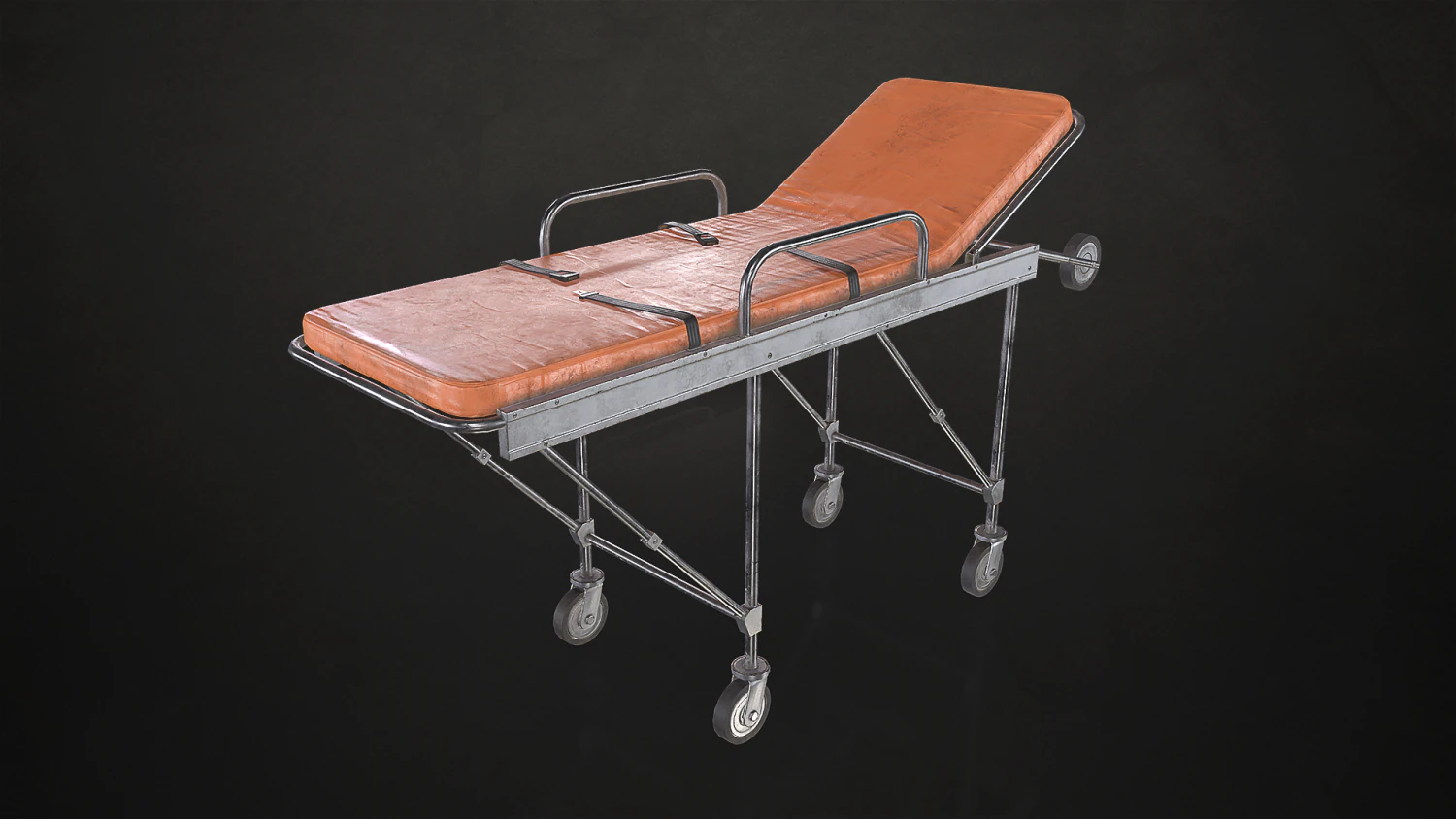 Ambulance Stretcher - Low Poly 3D Model .c4d .max .obj .3ds .fbx .stl .blend