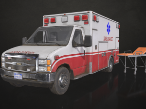 Ambulance Type 3 V1 - Low Poly 3D Model