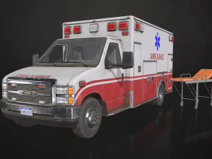 Ambulance Type 3 V1 - Low Poly 3D Model