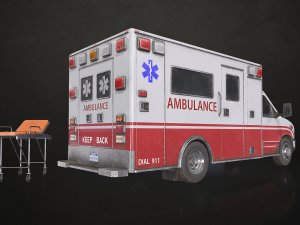 Ambulance Type 3 V1 - Low Poly 3D Model