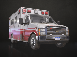 Ambulance Type 3 V1 - Low Poly 3D Model