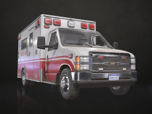 Ambulance Type 3 V1 - Low Poly 3D Model