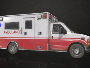 Ambulance Type 3 V1 - Low Poly 3D Model