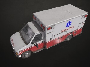 Ambulance Type 3 V1 - Low Poly 3D Model