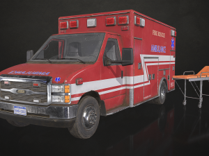 Ambulance Type 2 - Low Poly 3D 모델