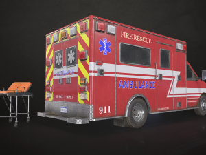 Ambulance Type 2 - Low Poly 3D 모델
