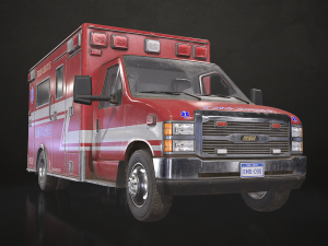 Ambulance Type 2 - Low Poly 3D 모델