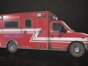 Ambulance Type 2 - Low Poly 3D 모델