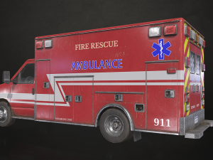 Ambulance Type 2 - Low Poly 3D 모델