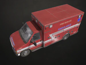 Ambulance Type 3 V2 - Low Poly 3D Model
