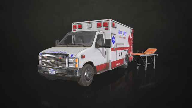 Ambulance Type 3 - Low Poly Modelo 3D .c4d .max .obj .3ds .fbx .stl .blend 