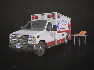 Ambulance Type 3 - Low Poly 3D Model