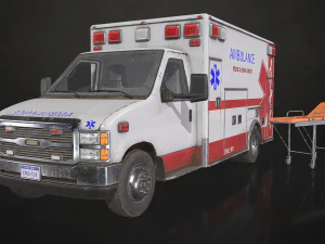 Ambulance Type 3 V3 - Low Poly 3D Model