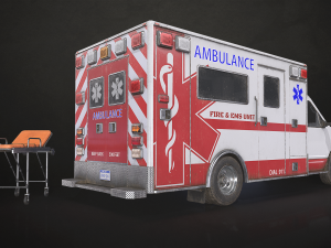 Ambulance Type 3 - Low Poly Modelo 3D