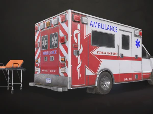 Ambulance Type 3 V3 - Low Poly 3D Model