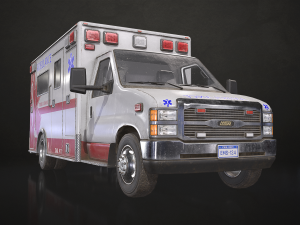 Ambulance Type 3 - Low Poly Modelo 3D