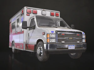 Ambulance Type 3 V3 - Low Poly 3D Model