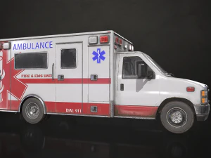 Ambulance Type 3 V3 - Low Poly 3D Model
