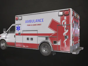 Ambulance Type 3 V3 - Low Poly 3D Model