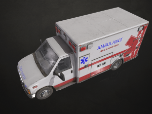 Ambulance Type 3 - Low Poly Modelo 3D