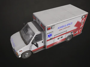 Ambulance Type 3 V3 - Low Poly 3D Model