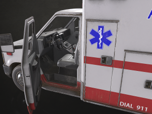 Ambulance Type 3 - Low Poly Modelo 3D