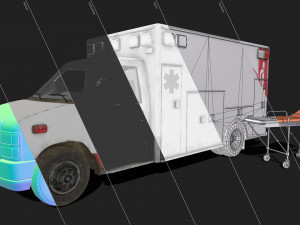 Ambulance Type 3 - Low Poly Modelo 3D