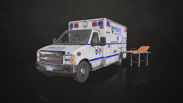 Ambulance Type 4 - Low Poly 3Dモデル .c4d .max .obj .3ds .fbx .stl .blend 