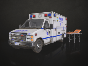 Ambulance Type 4 - Low Poly 3D Model