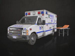 救护车类型 3 V4 - 低聚 3D 模型