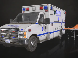 Ambulance Type 3 V4 - Low Poly 3D Model