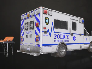 Ambulance Type 3 V4 - Low Poly 3D Model