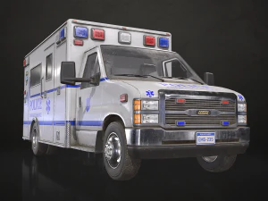 Ambulance Type 3 V4 - Low Poly 3D Model