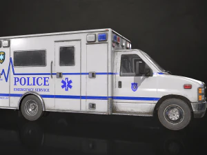 Ambulance Type 3 V4 - Low Poly 3D Model