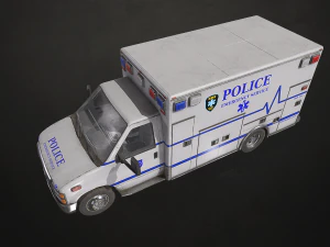 Ambulance Type 3 V4 - Low Poly 3D Model