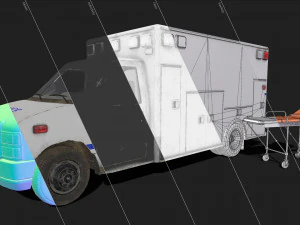 Ambulance Type 3 V4 - Low Poly 3D Model