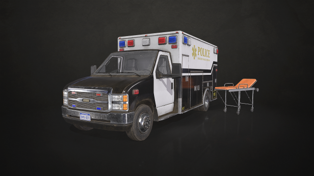 Ambulance Type 5 - Low Poly 3D-Modell .c4d .max .obj .3ds .fbx .stl .blend 