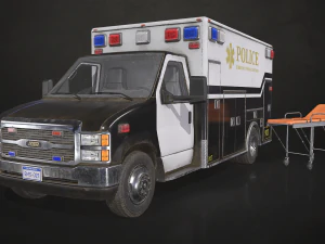 Ambulance Type 3 V5 - Low Poly 3D Model
