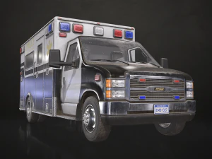 Ambulance Type 3 V5 - Low Poly 3D Model