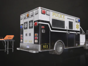 Ambulance Type 3 V5 - Low Poly 3D Model