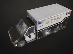 Ambulance Type 3 V5 - Low Poly 3D Model