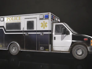 Ambulance Type 3 V5 - Low Poly 3D Model