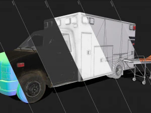 Ambulance Type 3 V5 - Low Poly 3D Model