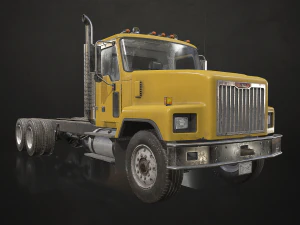 Classic Truck - Yellow - Low Poly 3D Model