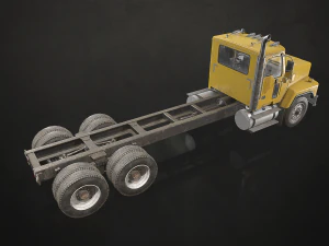 Classic Truck - Yellow - Low Poly 3D Model