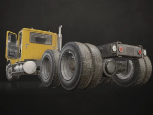 Classic Truck - Yellow - Low Poly 3D Model
