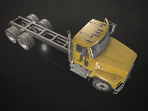Classic Truck - Yellow - Low Poly 3D Model