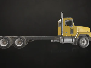 Classic Truck - Yellow - Low Poly 3D Model